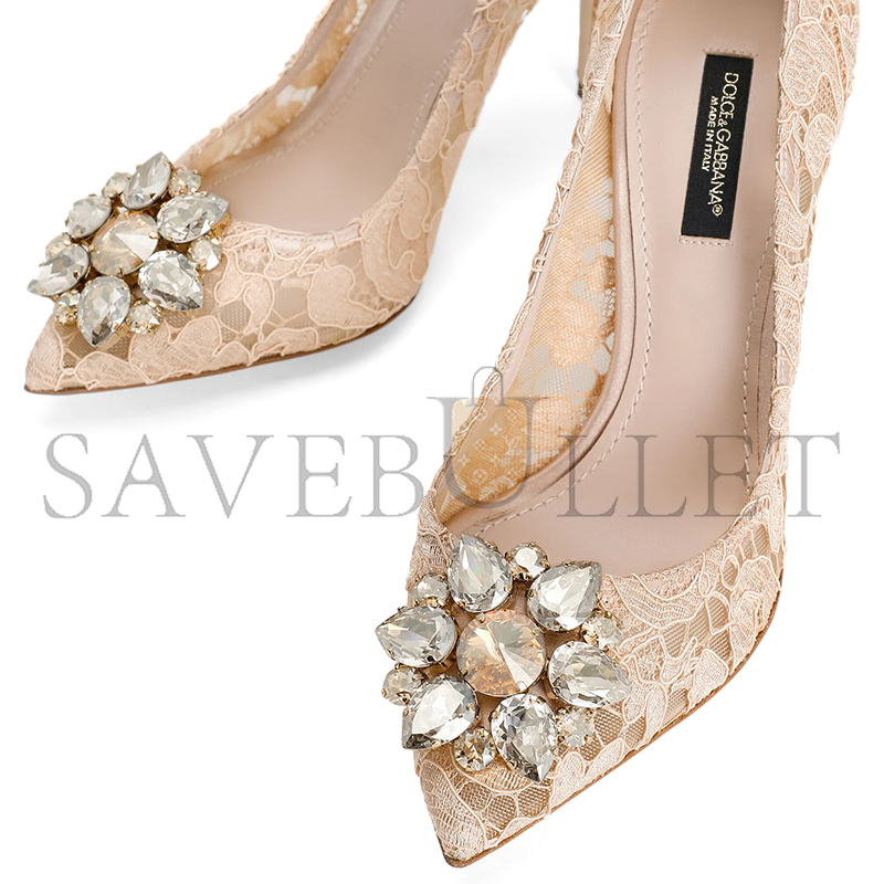 DOLCE GABBANA LACE RAINBOW PUMPS WITH BROOCH DETAILING CD0101AL19880240